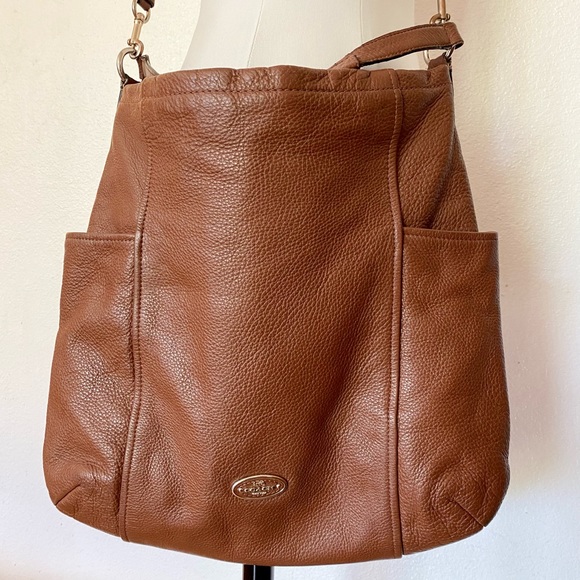 Coach Chicago Gallery Pebbled Leather Hobo Crossbody Shoulder Bag Brown - Picture 1 of 16